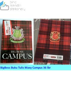 Brosur gambar perlengkapan sekolah BigBoss Buku Tulis Maxy Campus 36 lembar