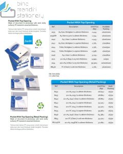 Foto Plastik folder multiholes untuk aneka ring binder Bantex 2034 PP Pocket 100 x A4 in Box 0.05mm merek Bantex