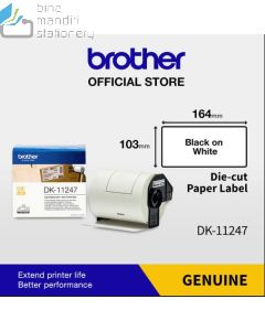 Katalog brosur gambar stationery Brother P-touch Tape Cartridge jenis Brother DK-11247 Die-Cut Labels 102mm x 152mm 200labels P-touch Tape