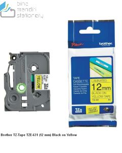 E-Katalog gambar perlengkapan P-touch Tape Brother TZE-631 Black on Yellow 12mm