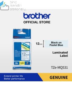 P-touch Tape Brother TZE-MQ531 Black on Pastel Blue 12mm gambar terbaru