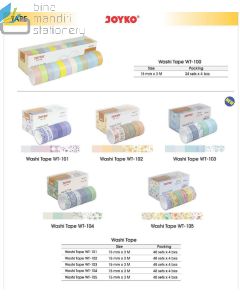 Selotip Kertas Warna Motif Joyko Washi Tape WT-100 (15mm x 3m)