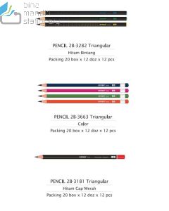 Katalog peralatan kantor Kenko Pencil 2B-3181 Triangle Pensil Segitiga Hitam Cap Merah dan gambarnya