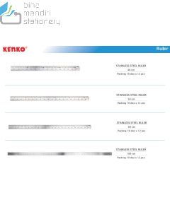 Foto atk Kenko Ruler Stainless Steel 100 cm Penggaris Besi Agen merek Kenko