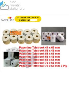 Contoh Kertas Roll Struk Kalkulator Print Bill Paperline Telstrook 58 x 65 mm merek Paperline