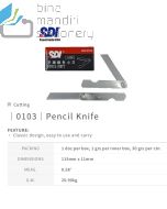 Katalog peralatan kantor SDI 0103 Pencil Knife 0.4mm X 10mm X 57 mm Pisau Cutter Lipat dan gambarnya